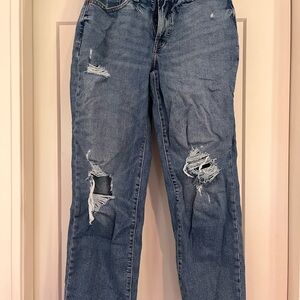 Old Navy Women's Distressed Boyfriend Jeans - Blue